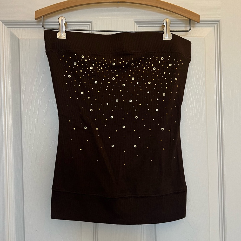 Vintage Y2K Body Central Brown Sequin Tube Top